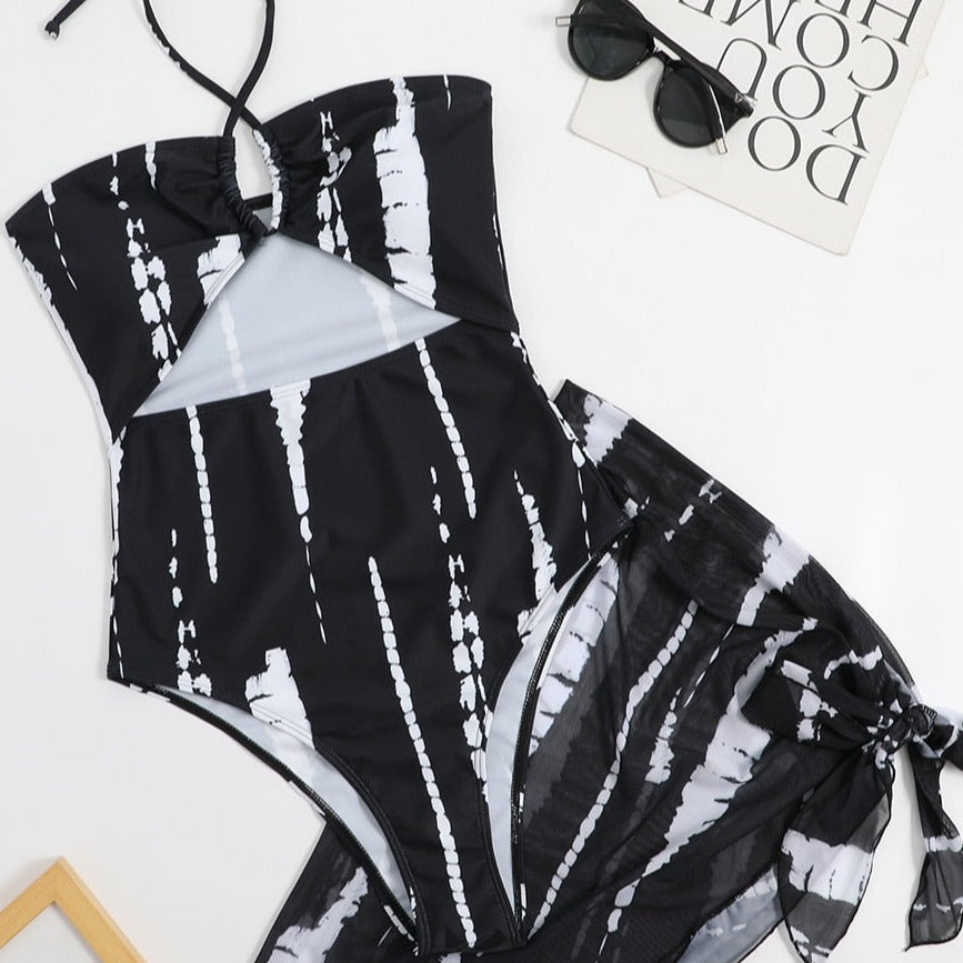 One-Piece Swimsuit with Skirt