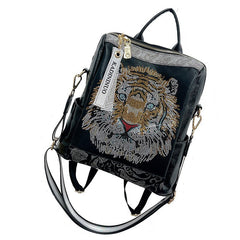 Dark With Tiger Sequins Backpack