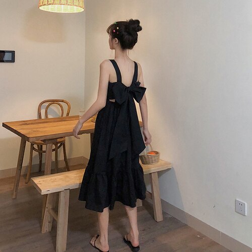 Kawaii Sleeveless Bow Knot Backless Dress