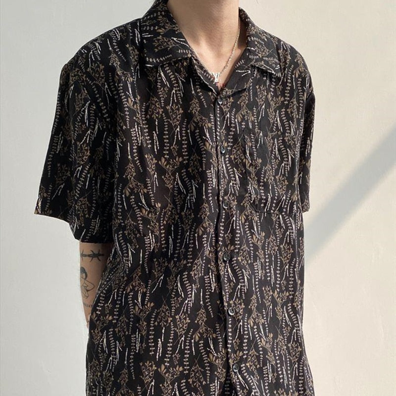 Harajuku Vintage Graphic Button Up Shirts