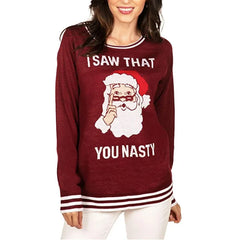 Nasty Santa Round Neck Christmas Sweater