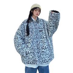 Leopard Print Two-Sided Plush Jacket