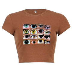 Different Eye Color Crop Top