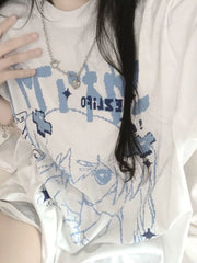 Harajuku Anime Pastel Goth Print T-Shirts