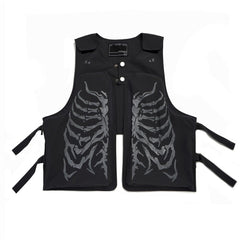 Skeleton Graphic Print Vest