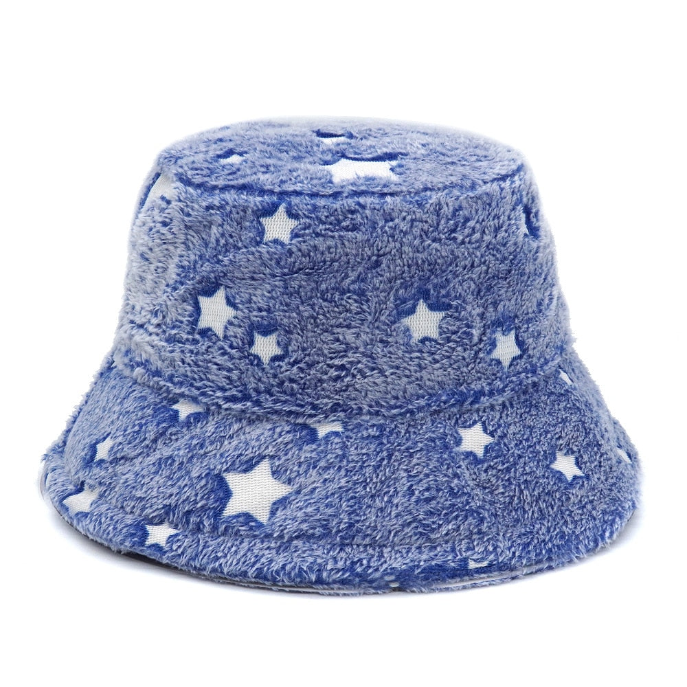 Colorful Faux Fur Bucket Hat