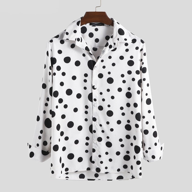 Polka Dot Print Long Sleeve Shirt