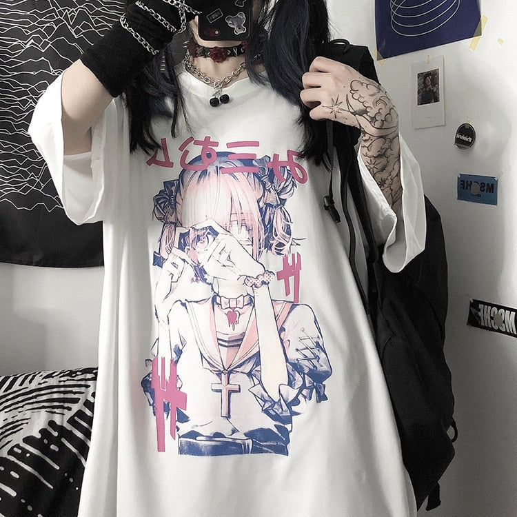 Harajuku Anime Doll Baggy T-shirts