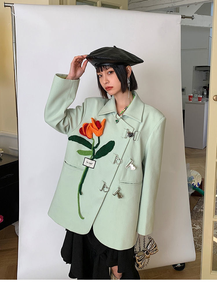 Three-Dimensional Flower Blazer