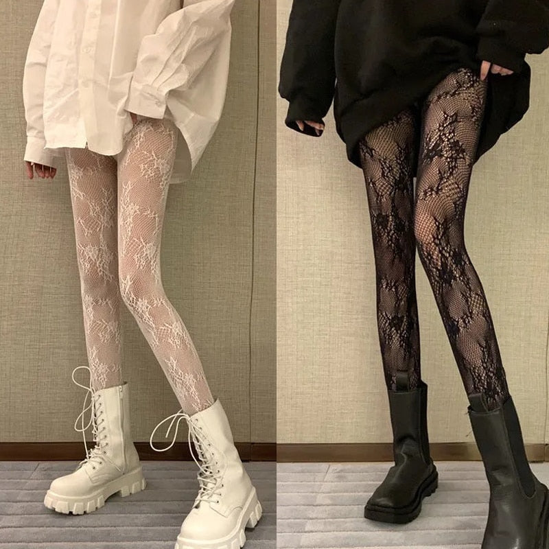 Hollowed Out Mesh Pantyhose