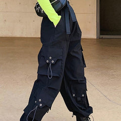 Solid Color Gothic Cargo Pants