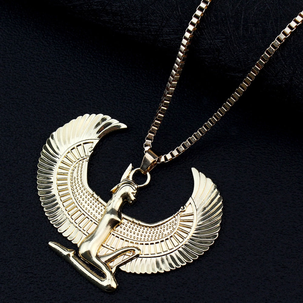 Egyptian Goddess Isis Wings Pendant Necklace