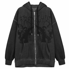 Society Goth Printed Oversized Hoodie