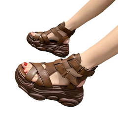 Modern Button Platform Sandals