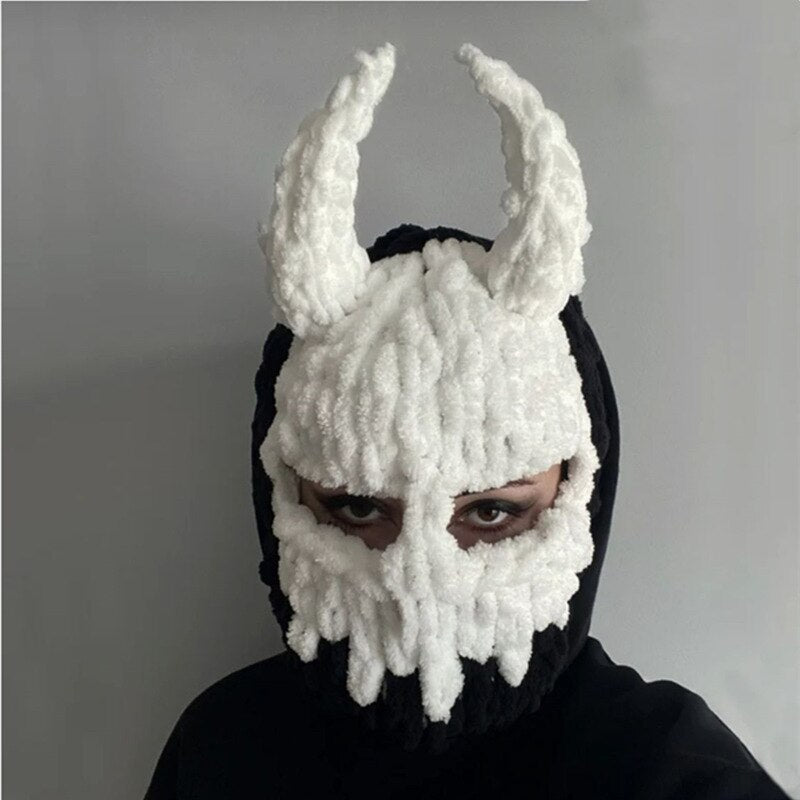 Devil's Horn Knit Balaclava