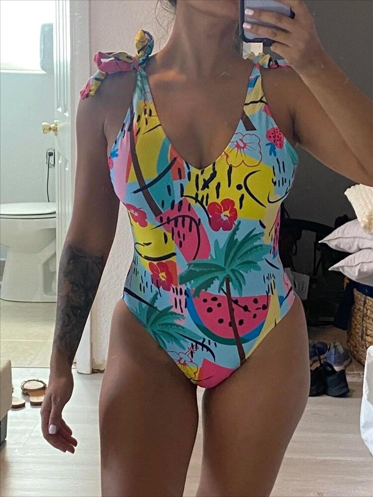 Printed One-Piece Swimsuit