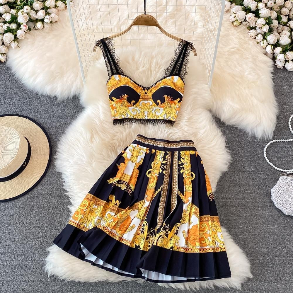 Top bra and skirt Baroque Suit