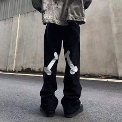 Bone Hands Embroidery Pants