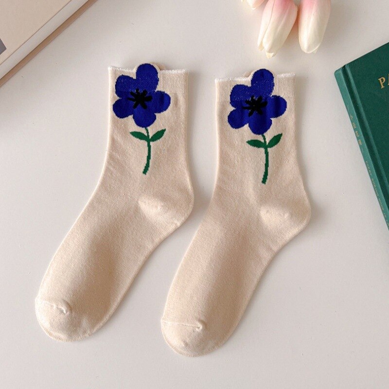 Lovely Tulips Three-Dimensional Flowers Socks