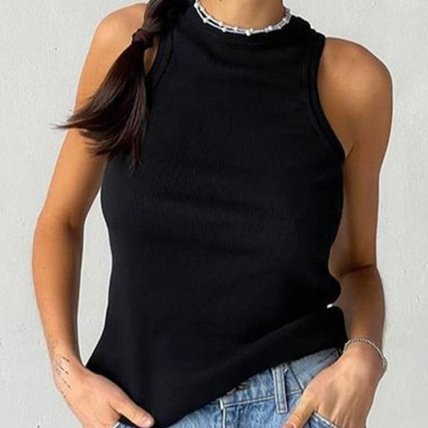 Solid Color Knitted Tank Top