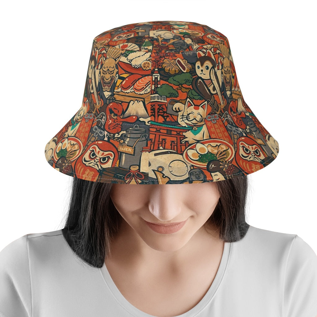 Cat Japanese Style Bucket Hat