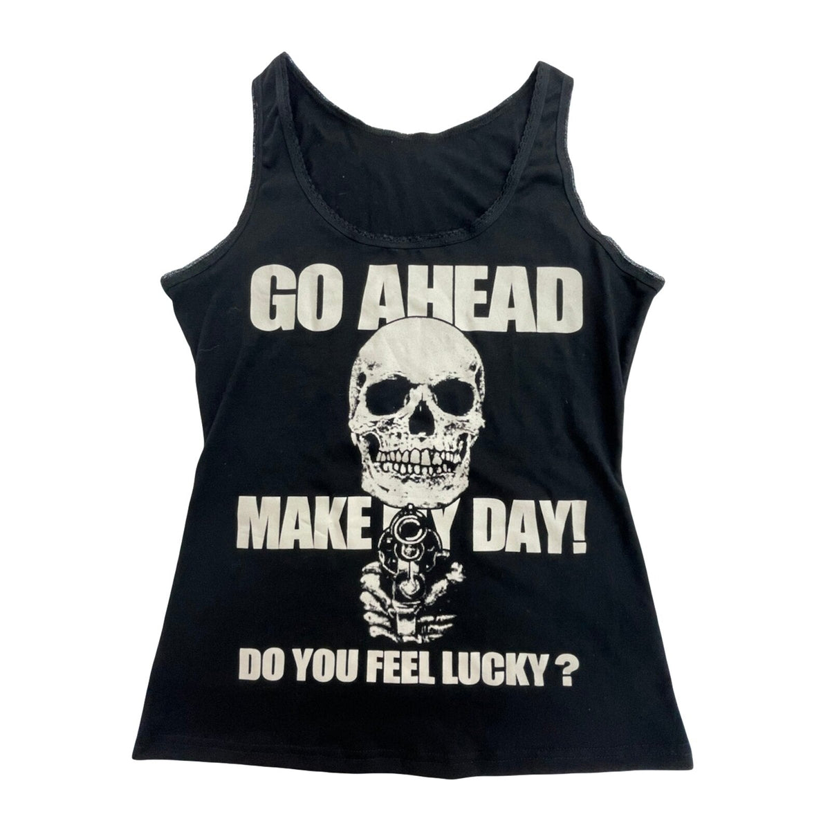 Go Ahead Make My Day Skull Gothic Tank Top