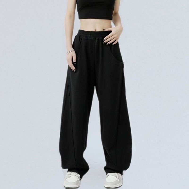 Solid Color Loose Wide Leg Sweatpants