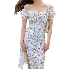 Long Short Sleeve Floral Dress