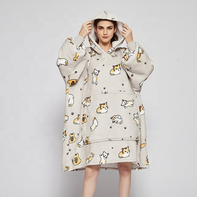 Cartoon Loose Hooded Nightdress