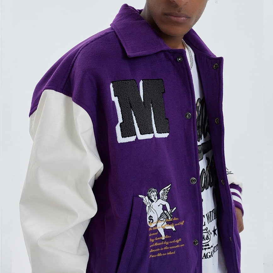 Embroidery Baseball Jacket Colour Block