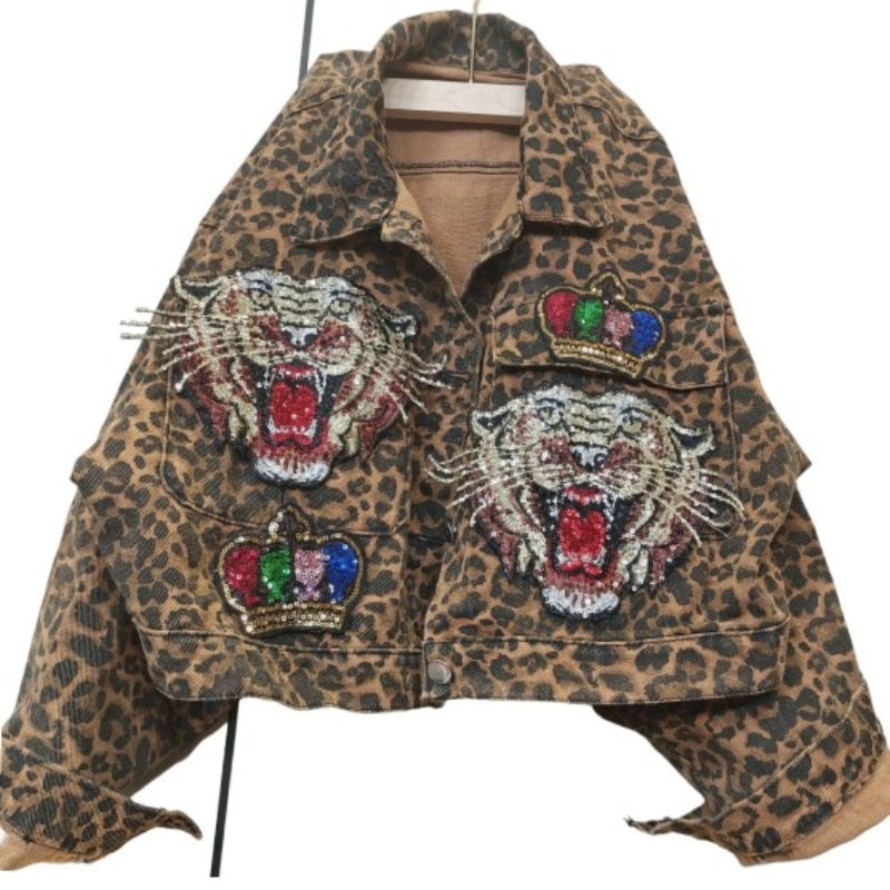 Crown And Tiger Animal Print Jacket