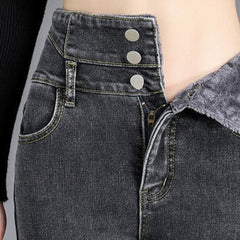 Denim Thick Skinny High Waist Pencil Winter Pants