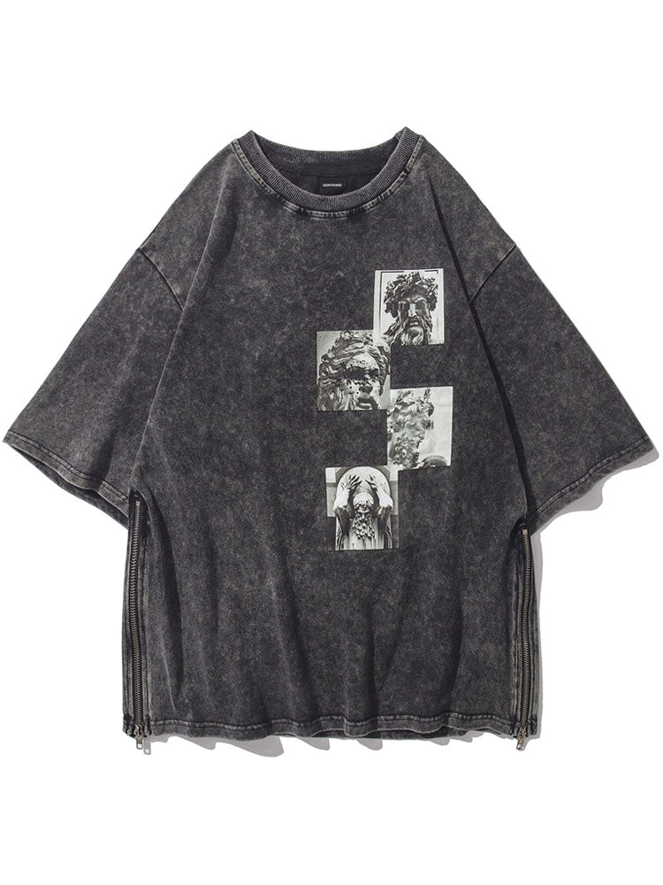 Worn Print Statues T-Shirt