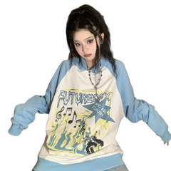 Y2K Graffiti Print Sweatshirt