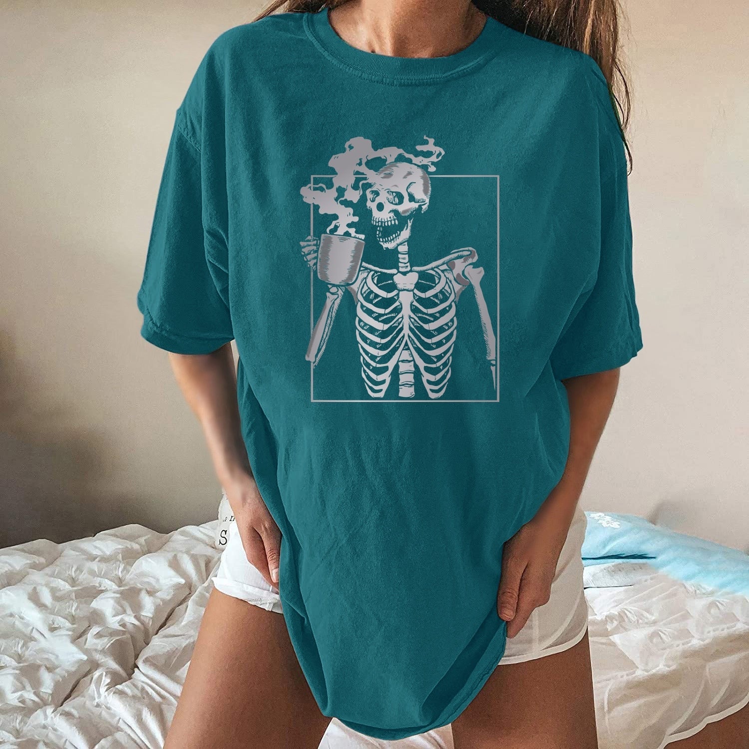 Punk Coffe Cup Skeleton T-Shirt