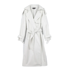 Waterproof PU Leather Trench Coat