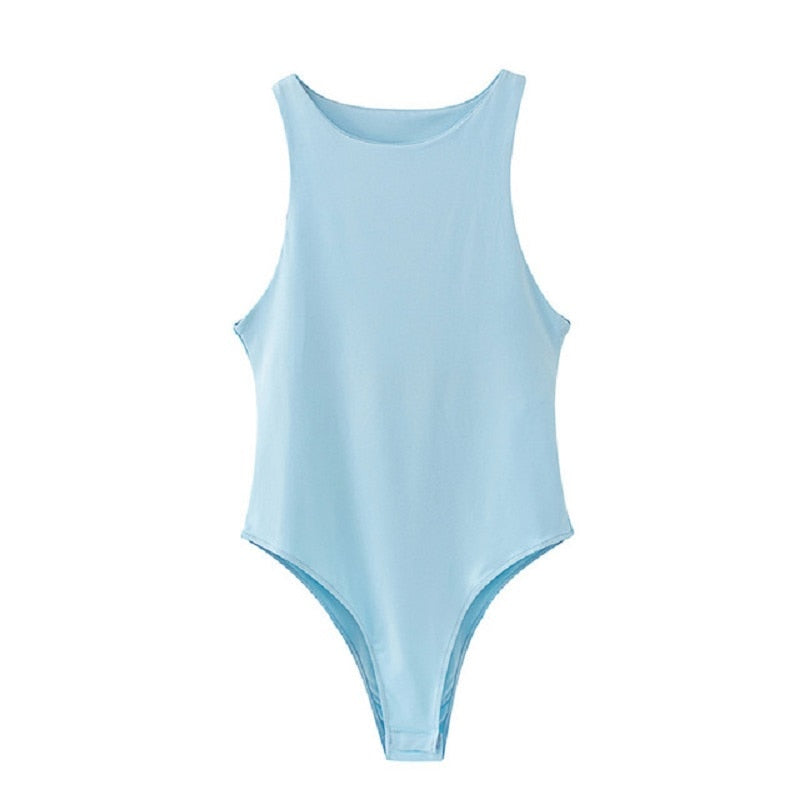 Solid Color O-Neck BodySuit