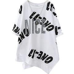 Nice Irregular Letter Print T-shirt