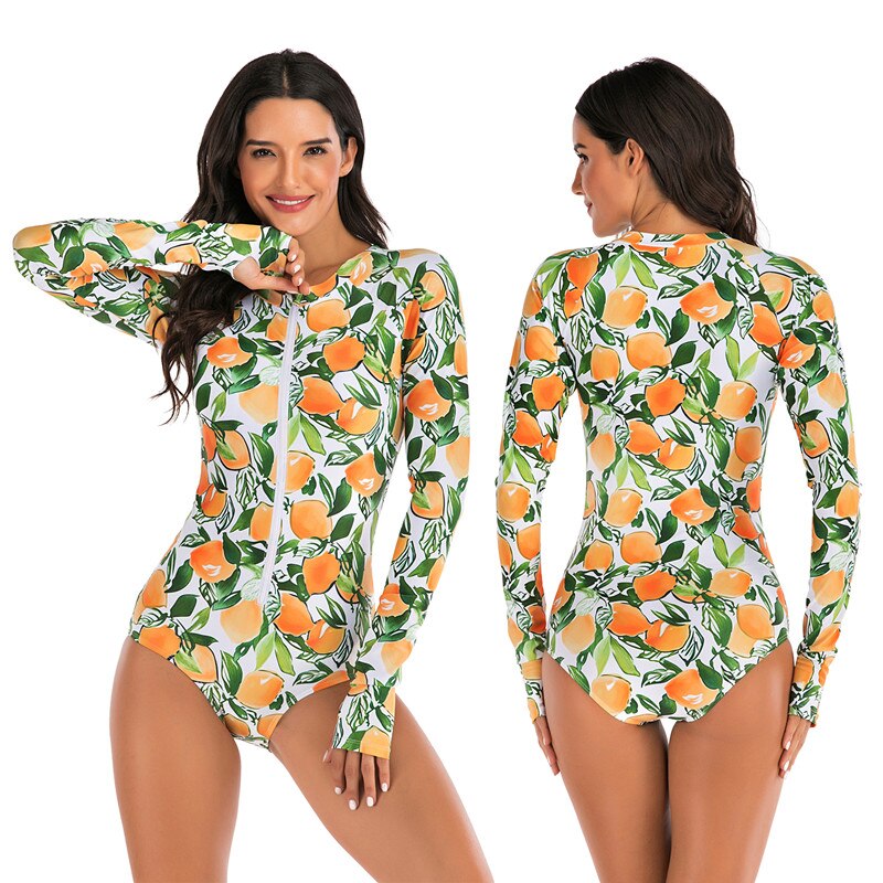 One-Piece Long Sleeve Surfing Swimwear