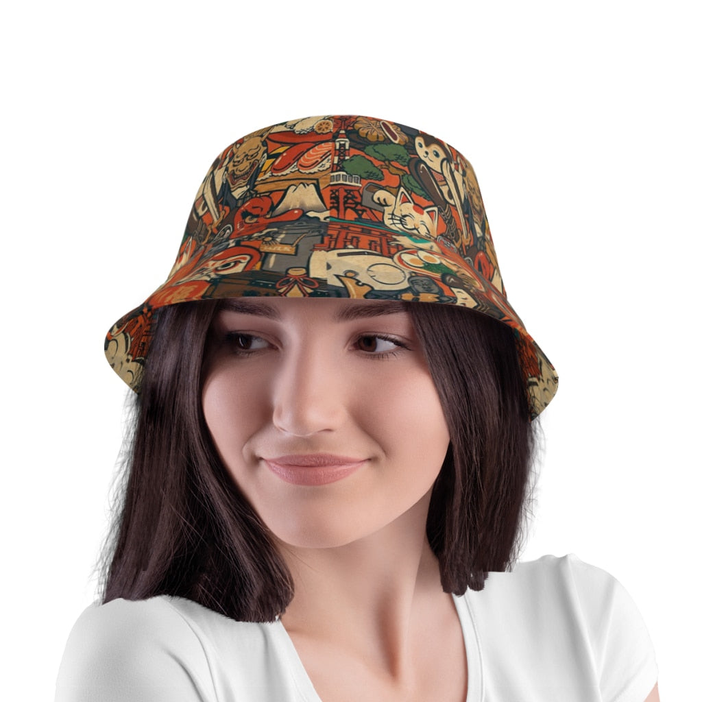 Cat Japanese Style Bucket Hat