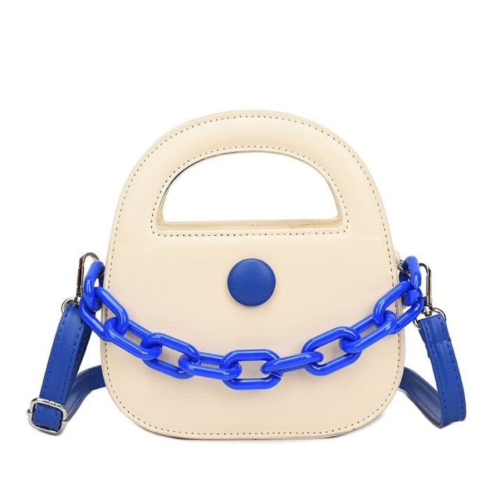 Round Handle With Chain Ornament Cute Bag