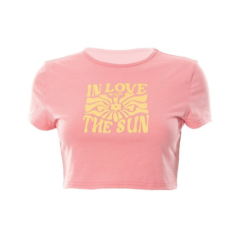 In Love With The Sun Pink Crop-Top