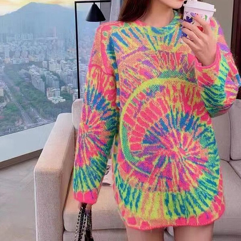 Tie Dye Oversized Knitted Sweater