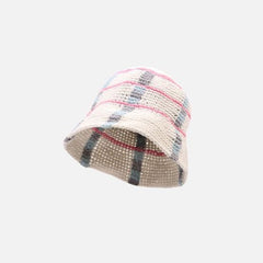 Contrasting Colors Lattice Crochet Bucket Fisherman Hats