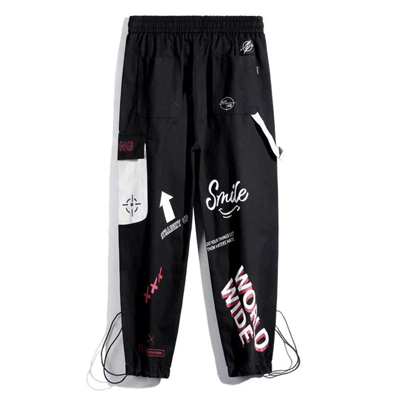 Graffiti Multi Pockets Loose Cargo Pants