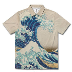 Retro Ocean Wave Printing Casual Shirt