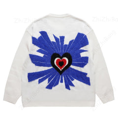 Irregular Embroidery Heart Warm Sweatshirt