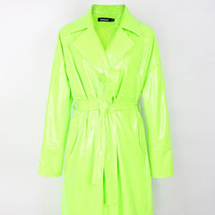 Oversize Shiny Patent Trench Coat