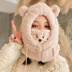 Cute Bear Winter Warm Balaclava