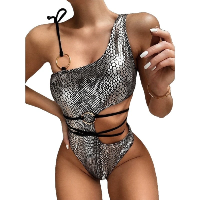 Hollow Strapped Bikini Swimsuit